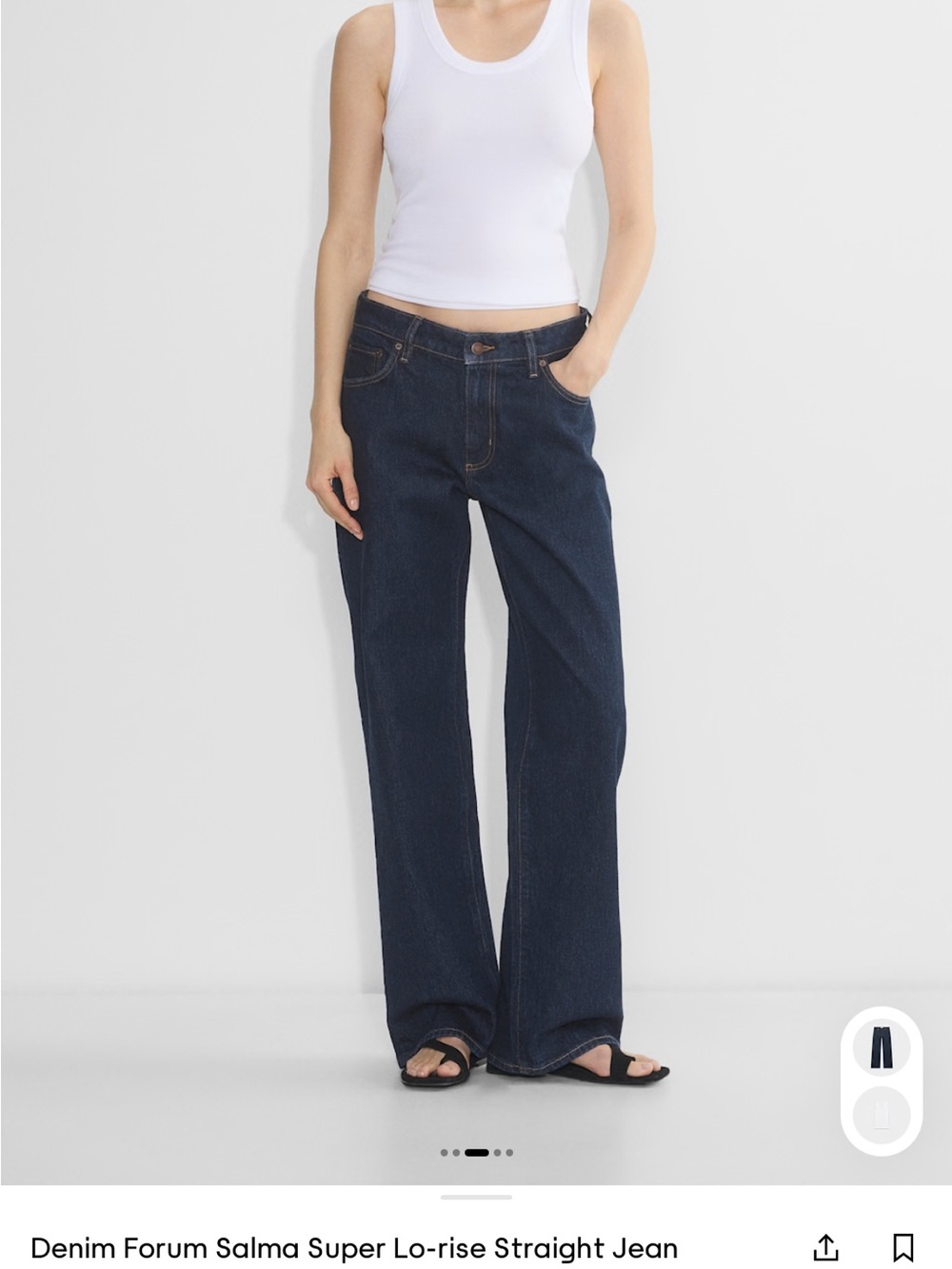 Aritzia Denim Forum Dark Indigo Salma Super Lo-rise Straight-Leg Jeans